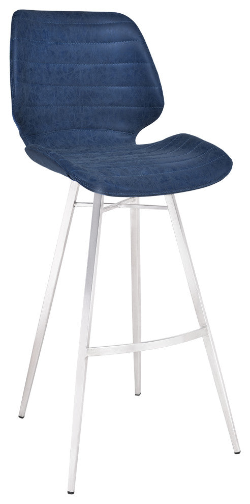 Valor 26" Counter Height Barstool In Brushed Stainless Steel