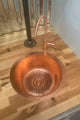 Premier Copper Products BR12PC2 12" Round Hammered Copper Bar Sink