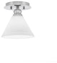Edge 1 Light Semi-Flush, Brushed Nickel Finish, 7" White Muslin Glass