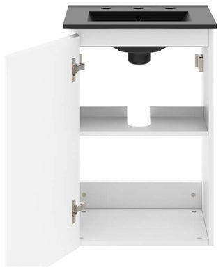 Bryn 18" Wall-Mount Bathroom Vanity, White Black
