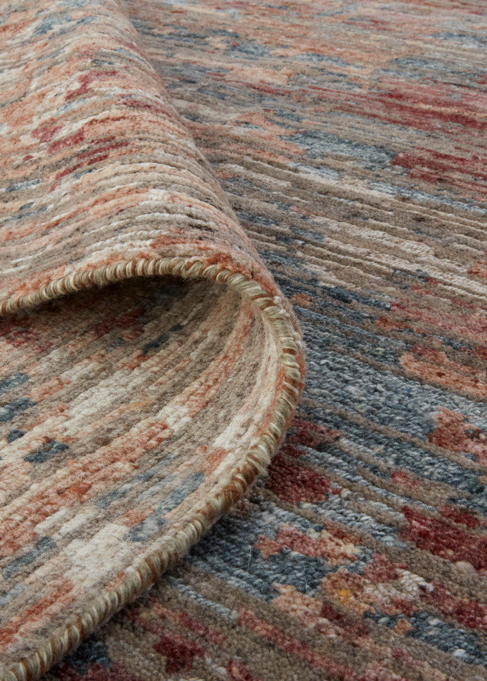 Weave & Wander Clarkson Rug, Copper/Blue/Henna, 2ft-6in x 8ft Runner