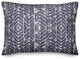 Distressed Indigo Chevron 14x20 Spun Poly Pillow