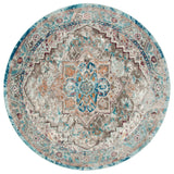 Safavieh Aria Ara119E Vintage/Distressed Rug, Beige/Blue, 6'5"x6'5" Round
