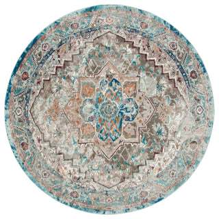 Safavieh Aria Ara119E Vintage/Distressed Rug, Beige/Blue, 6'5"x6'5" Round