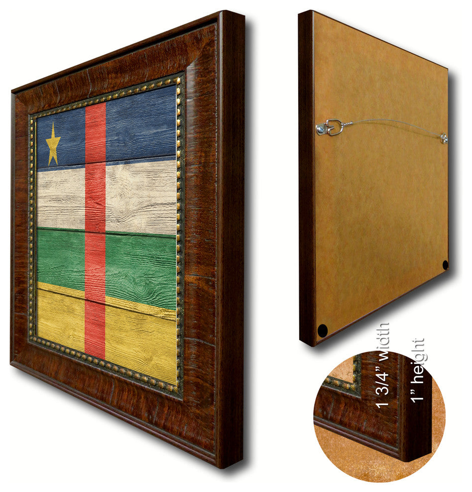 Central African Republic Country Textured Flag Print, 15"X21"