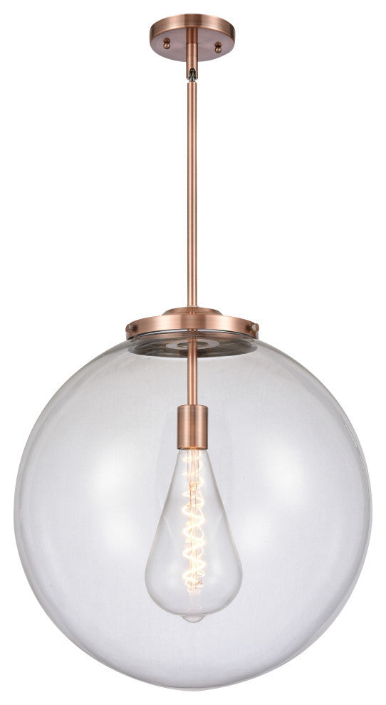 Beacon Pendant, Antique Copper, Clear
