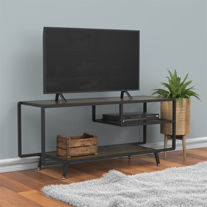 Modern Entertainment Center wood Media Console Table with Open Shelving