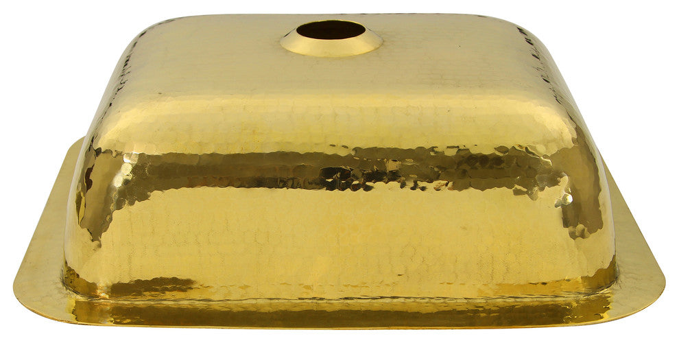 Nantucket Sinks 17.5"x14.5" Rectangle Undermount Bar Sink, Polished Brass