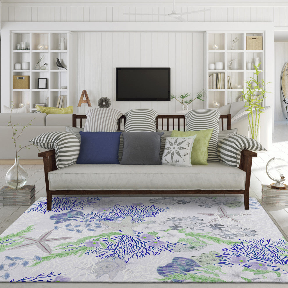 Indoor/Outdoor Seabreeze SZ1 Lavender Machine Washable 9' x 12' Rug