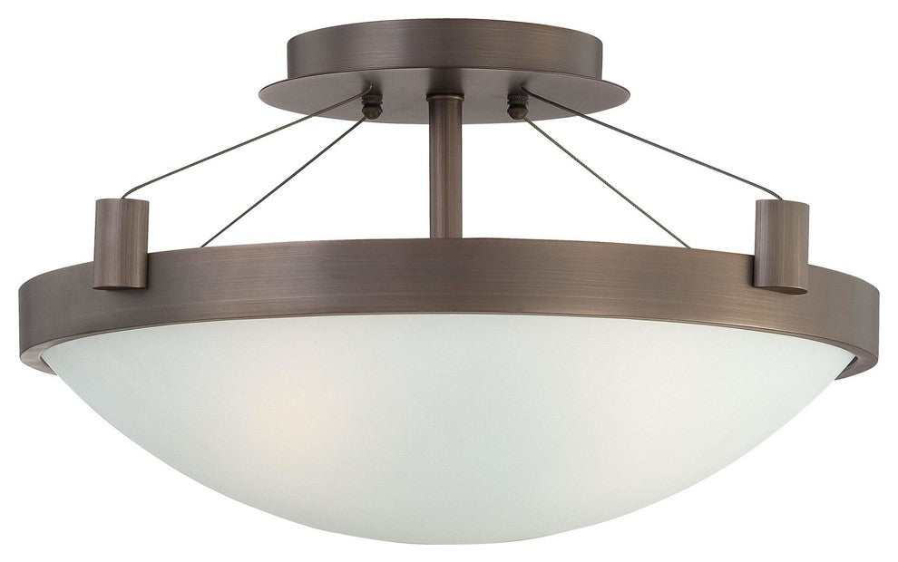 Suspended 3-Light Semi Flush Mount, Copper Bronze Patina