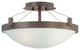 Suspended 3-Light Semi Flush Mount, Copper Bronze Patina