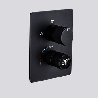 Fontana 22" Matte Black Rainfall Shower System & 3 Jetted Body Sprays, LED