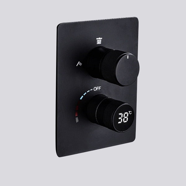 Fontana 22" Matte Black Rainfall Shower System & 3 Jetted Body Sprays, LED