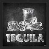 "Tequila on Chalkboard" Framed Painting Print, 18"x18"
