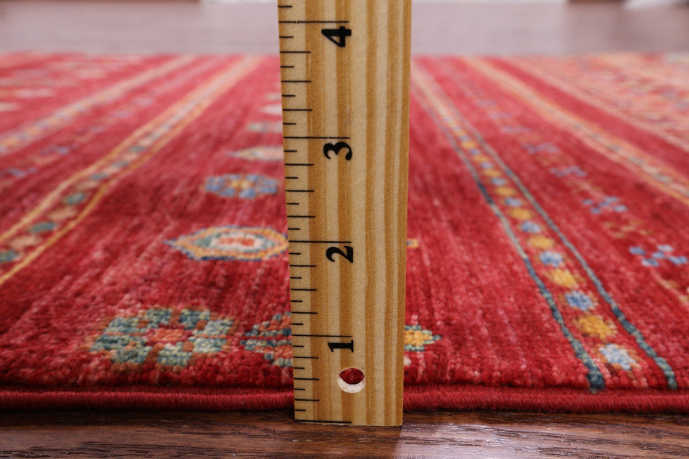 2' 9" X 8' 7" Runner Khorjin Super Kazak Hand-Knotted Rug Q5389