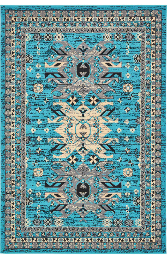 Unique Loom Turquoise Oasis Taftan 6'x9' Area Rug