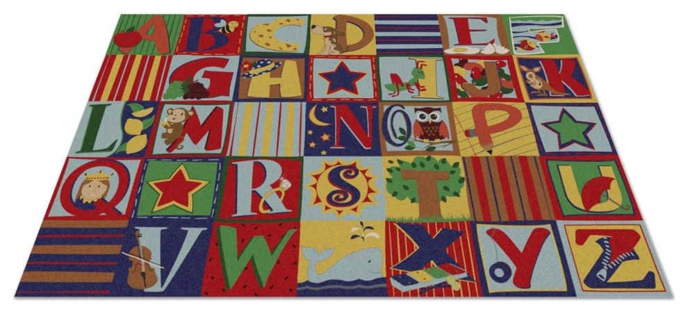 Alphabet Seating Rug Earth Tone