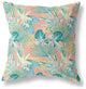 28" Blue Peach Tropical Indoor Outdoor Throw Pillow