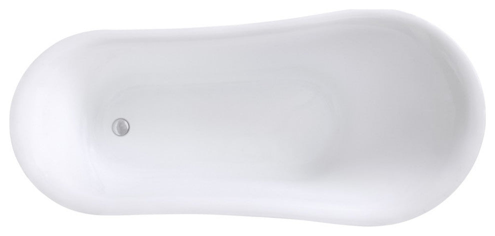 ARIEL 59" Acrylic Freestanding Bathtub Polished Chrome and Overflow Drain