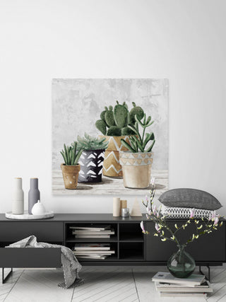 "Triangle Pots" Painting Print on Wrapped Canvas