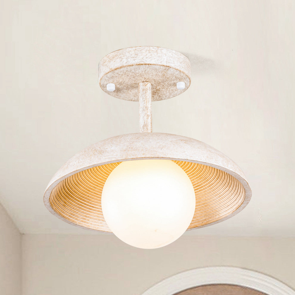 10.6 in 1-Light Modern Flush Mount Ceiling Lighting