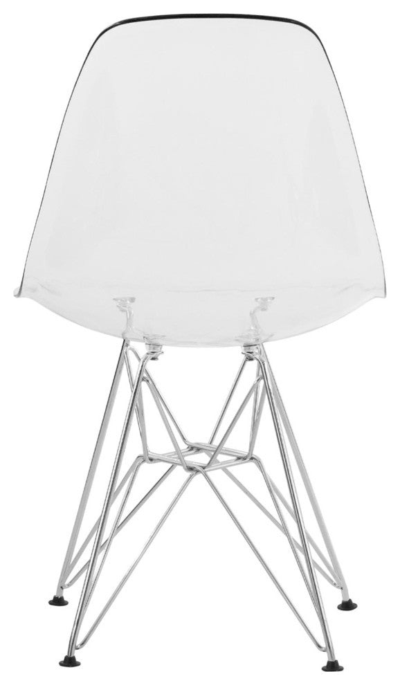 Cresco Acryclic Dining Side Chairs with Eiffel Legs Set of 2, Clear