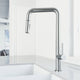 VIGO Parsons 18" H Single Handle Pull-Down Sprayer Kitchen Faucet, Stainless Steel, Without Extras