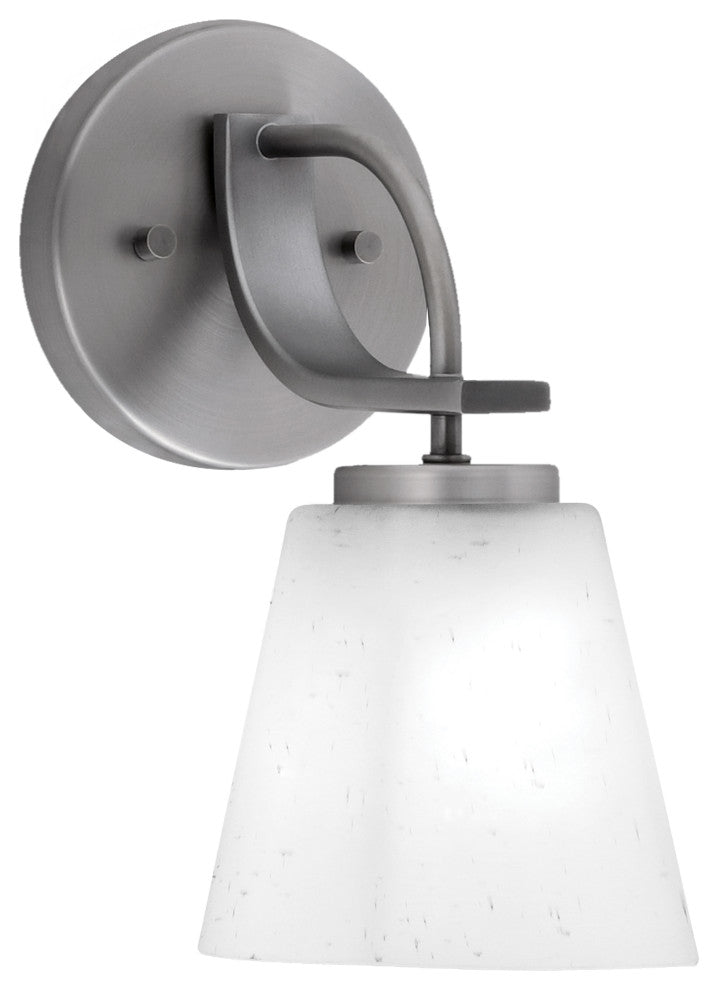 Cavella Wall Sconce, Graphite Finish, 4.5" White Muslin Glass