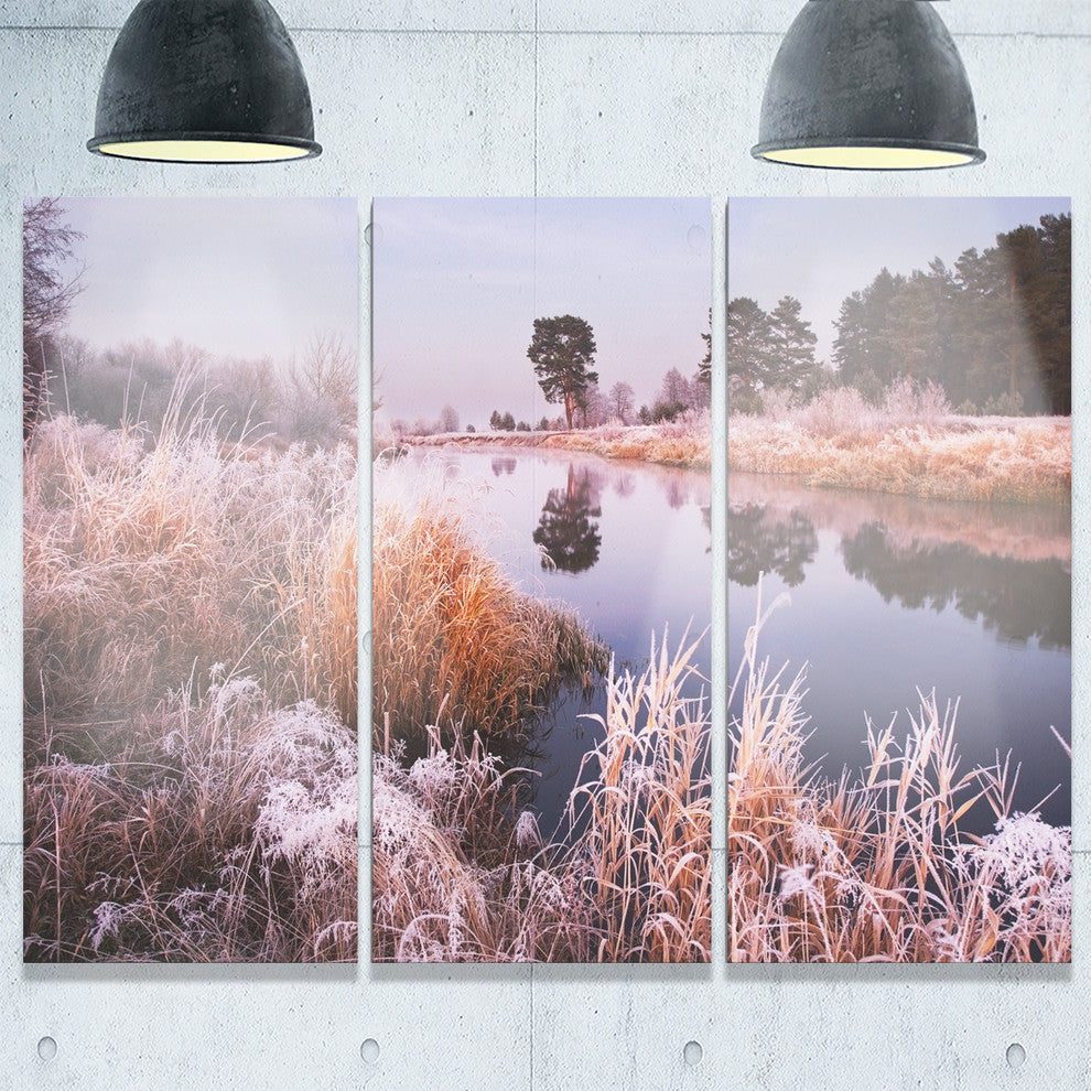 "Fairy Autumn Dawn Panorama" Metal Wall Art, 3 Panels, 36"x28"