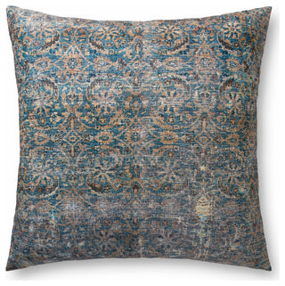 Loloi FP0010 Lagoon / Brown 36"W x 36"D x 6"H Pillow