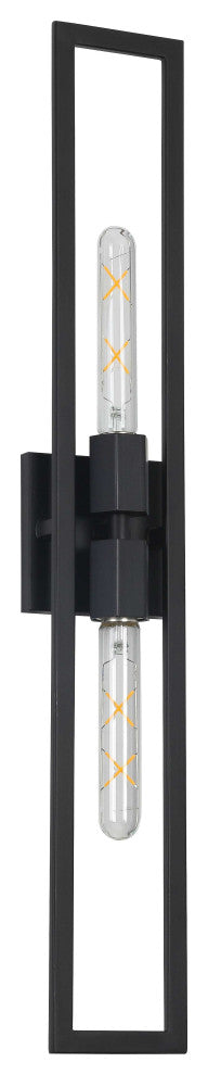 DAINOLITE WTS-292W-MB 2 Light Incandescent Wall Sconce, Matte Black