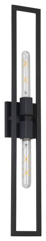 DAINOLITE WTS-292W-MB 2 Light Incandescent Wall Sconce, Matte Black