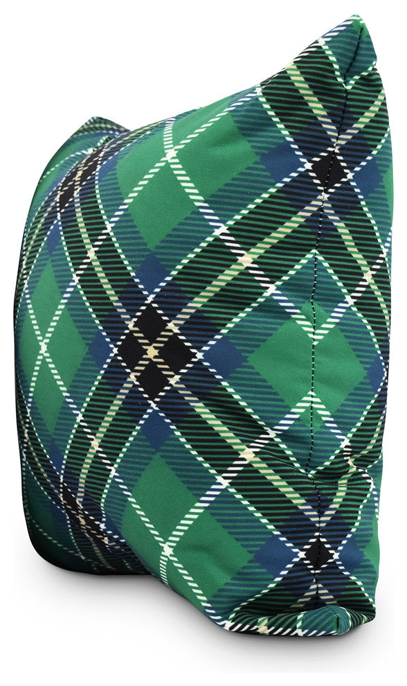 Mad for Plaid 26" Navy Blue Holiday Print Decorative Throw Pillow