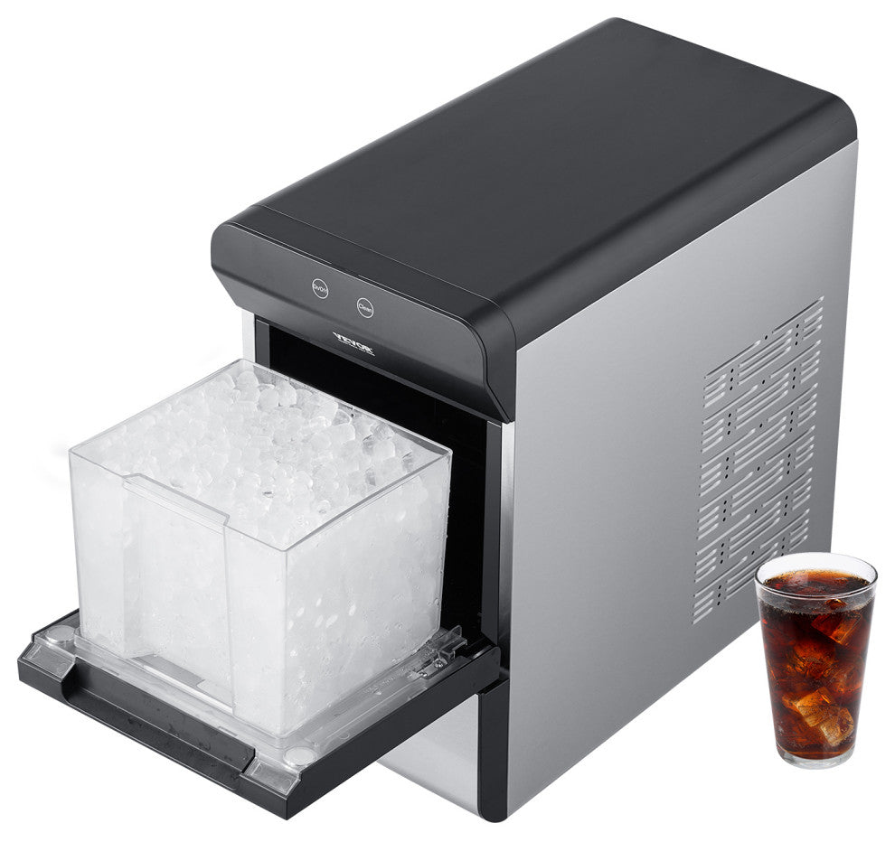 VEVOR Nugget Ice Maker Countertop 37Lbs/24H Portable Ice Cube Machine Self-Clean