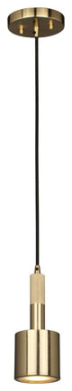 Rhoswen 1-Light Pendant, Frosted Diffuser, Aged Brass