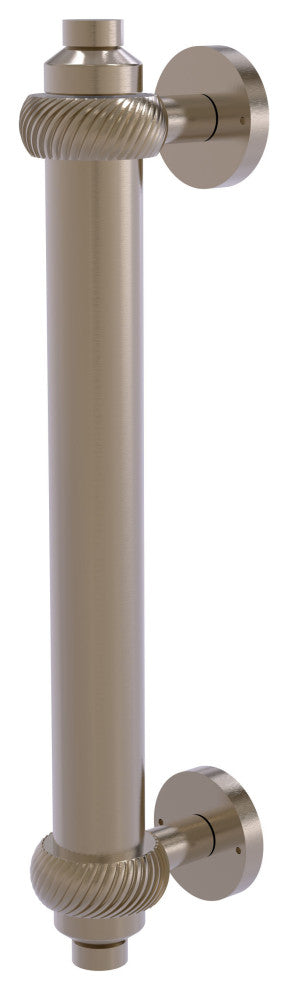 8" Door Pull With Twist Accents, Antique Pewter