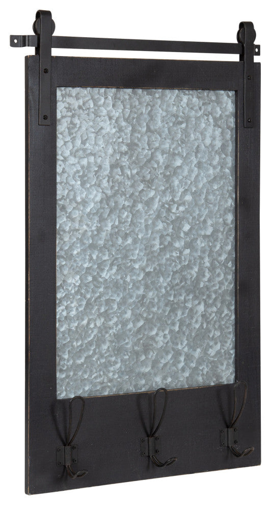Cates Magnetic Board with Hooks, Black, 18x28