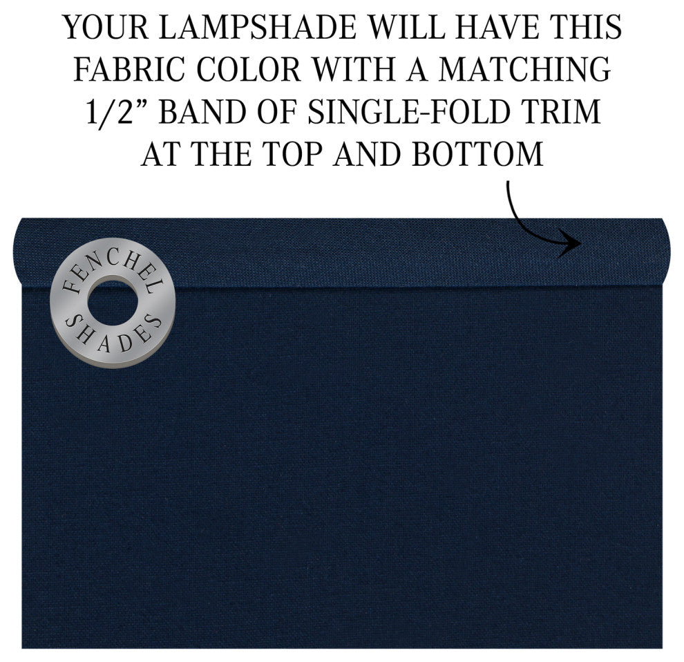 FenchelShades Round Lampshade 7"x20"x12", Linen Navy Blue