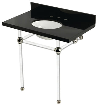 KVPK36KA6 36" Black Granite Console Sink with Acrylic Legs