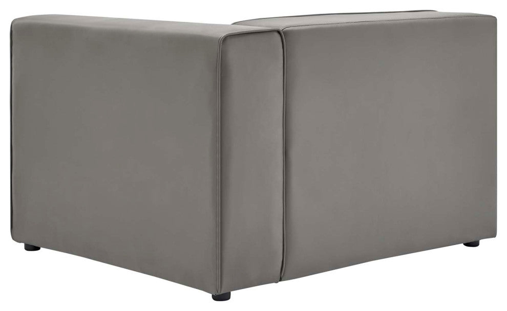 Armchair and Sofa Set, Faux Vegan Leather, Gray, Modern, Lounge Hospitality