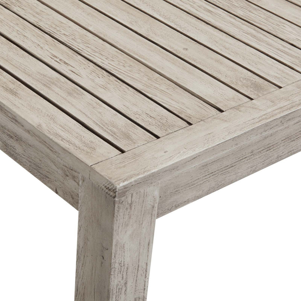 Wiscasset 5 Piece Outdoor Patio Acacia Wood Bar Set Light Gray