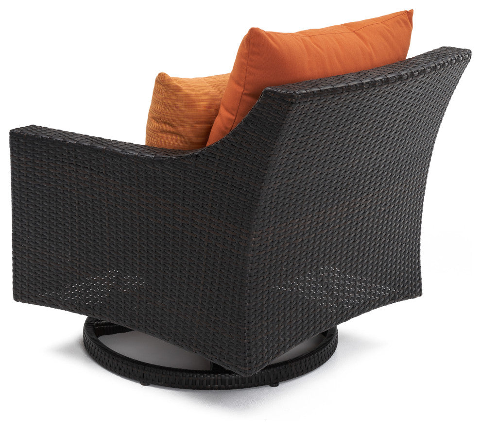 Deco 5 Piece Sunbrella Outdoor Patio Love and Motion Club Fire Set, Tikka Orange
