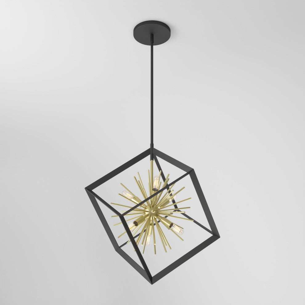 Artika Nebula Modern Pendant Light Fixture, Black and Gold