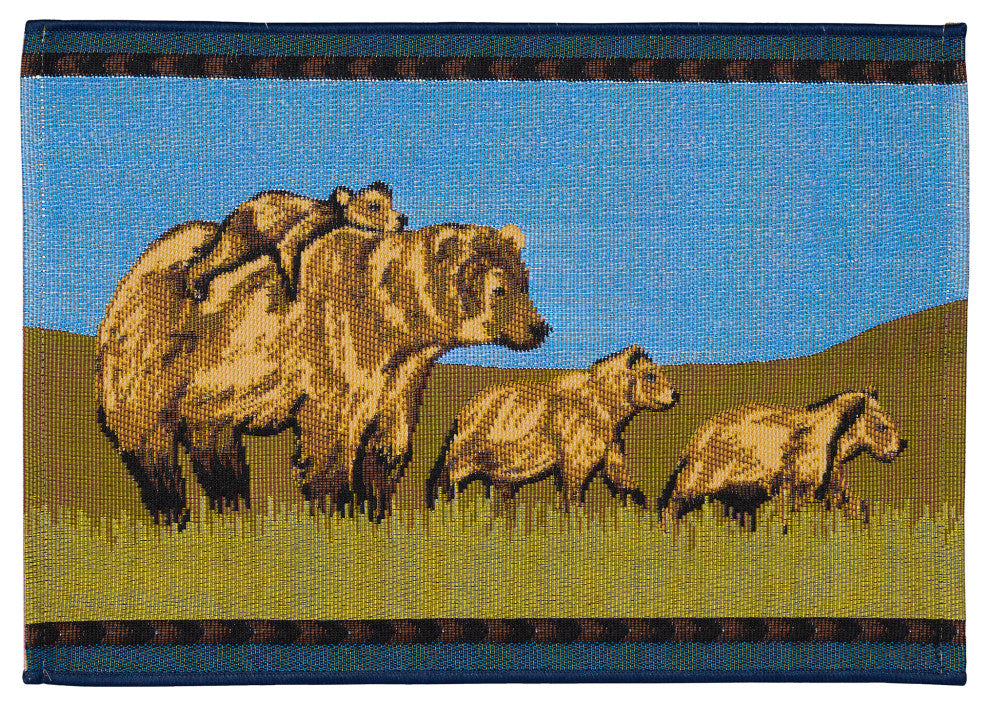 Esencia Bear Family Indoor/Outdoor Mat Brown 2'x2'10"