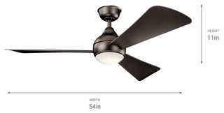 54" Sola Fan LED, Brushed Nickel/Silver Blade