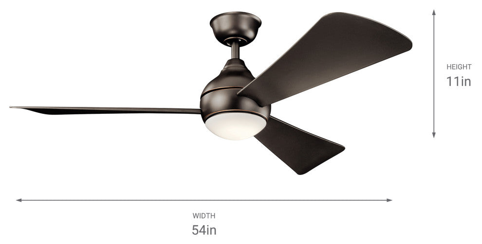 54" Sola Fan LED, Brushed Nickel/Silver Blade