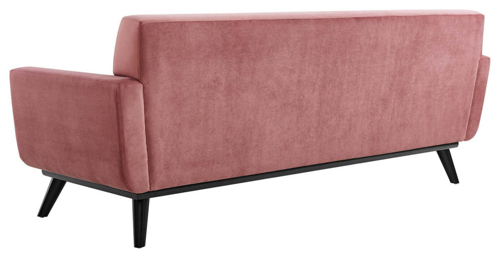 Sofa, Pink, Velvet, Modern, Mid Century Living Hotel Lounge Cafe Lobby