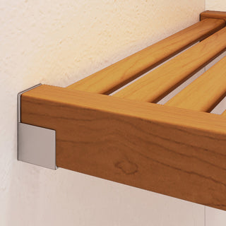 Solid Wood Walk-In Closet Organizer with 5-Drawers and 2-Doors, Honey Maple