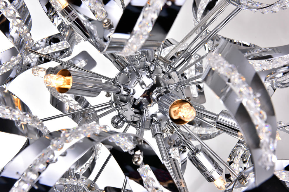Swivel 12 Light Chandelier With Chrome Finish