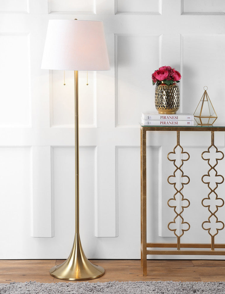 Amelia 63" Metal Floor Lamp, Brass